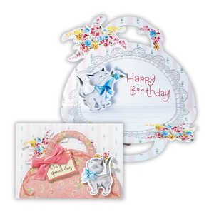 ニホンホールマーク 誕生日カード 猫バッグ2 EAR816001 ニホンホールマーク 誕生日カード 猫バッグ2 EAR816001