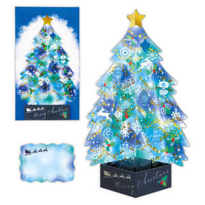 ニホンホールマーク クリスマスカード クリスタルブルーツリー XAR-826-635 ニホンホールマーク クリスマスカード クリスタルブルーツリー XAR-826-635
