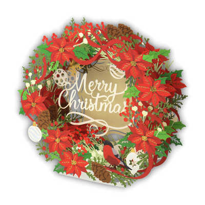 ニホンホールマーク クリスマスカード レーザー クリスマスリース3 XAR