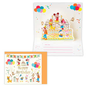 ニホンホールマーク ミニお誕生日カード ディズニー仲間たち/ハッピーバースデーケーキ EBR-840-273