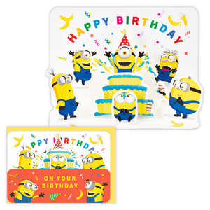 ニホンホールマーク 誕生日カード ミニオン バースデーケーキ EAR-844-028 ニホンホールマーク 誕生日カード ミニオン バースデーケーキ EAR-844-028