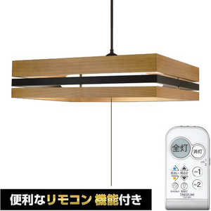 PE-308BR(ブラック&ブラウン) ペンダントライト 電球色 ?6畳 リモコン