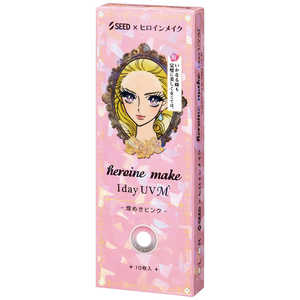 SEED (度あり/-4.50) ヒロインメイク ワンデー UV M 煌めきピンク (BC8.7/PWR-4.50/DIA14.2) 10枚入 カラコン 