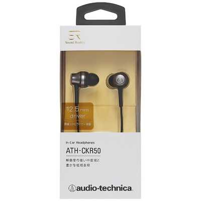 audio-technica イヤホン カナル型 ブラック ATH-CKR50 BK オーディオテクニカ 有線イヤホン カナル型［φ3.5mm ミニプラグ