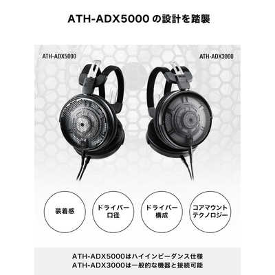 オーディオテクニカ エアーダイナミックヘッドホン ATH-ADX3000 の通販