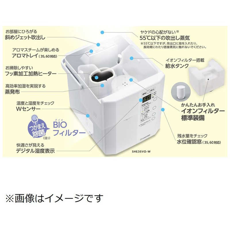 三菱重工　MITSUBISHI　HEAVY　INDUSTRIES 三菱重工　MITSUBISHI　HEAVY　INDUSTRIES スチームファン蒸発式加湿器 roomist ピュアホワイト   スチーム式  SHE60VD-W SHE60VD-W