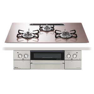 パロマ フェイシス ガラストップ シルキーピンク オーブン不可 75cm ［約75cm /プロパンガス］ (宅配商品) PD-893WS-U75GP(宅配商品)