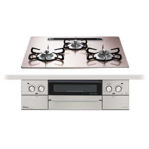 パロマ フェイシス ガラストップ シルキーピンク オーブン不可 60cm ［約60cm /プロパンガス］ (宅配商品) PD-893WS-U60GP(宅配商品)
