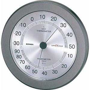 エンペックス スーパーEX高品質温湿度計 EX‐2737 (メタリックグレｰ)