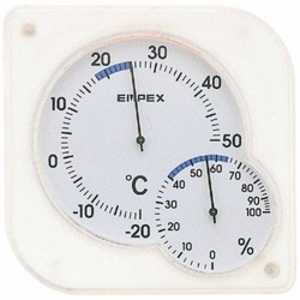 エンペックス 温湿度計｢シュクレミディ｣ TM‐5601 (クリアホワイト)