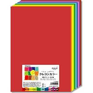 長門屋商店 クレヨンカラー 10色アソート 122g/m2 (A4サイズ・10色×各2枚) ナ-CR902 ﾅCR902