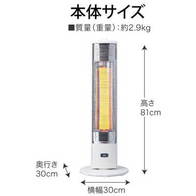 アラジン グラファイトヒーター AEH-GM905N-W アラジン グラファイトヒーター 900W 首振り機能 ホワイト AEH-GM905N