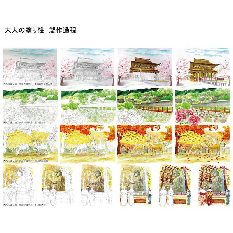 あかしや あかしや 彩で彩る大人の塗り絵奈良の四季2 AO14N AO14N