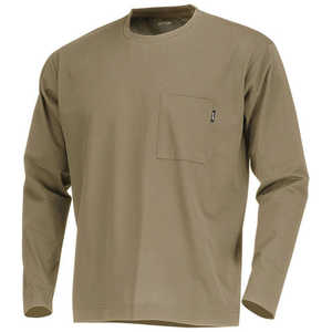 カジメイク 8757 AIR FEEL TECH 長袖クルー ベージュ L 875704L カジメイク 8757 AIR FEEL TECH 長袖クルー ベージュ L 875704L