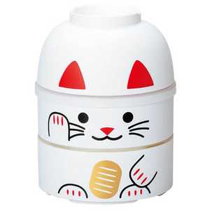 たつみや 大こけし二段弁当 まねきねこ (850ml・2段) 白 52679