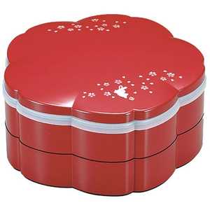 たつみや 桜型二段オードブル (2880ml・2段) 朱さくらうさぎ 54107 たつみや 桜型二段オードブル (2880ml・2段) 朱さくらうさぎ 54107