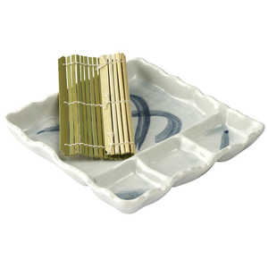 三陶 萬古焼 麺の器 仕切 麺皿 プレート 皿 約20cm (すのこ付) ておこし流水 8845 三陶 萬古焼 麺の器 仕切 麺皿 プレート 皿 約20cm (すのこ付) ておこし流水 8845