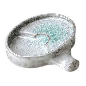 三陶 萬古焼 箸置 薬味皿 醤油皿 約10cm 青りーぶ 13856