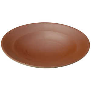 三陶 萬古焼 急須を作る土から作った食器 プレート 皿 (大) 約21cm 黒吹掛分け(朱) 14368