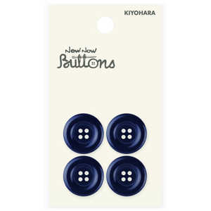 清原 ナウナウボタン カラーボタン ラウンド 4つ穴 紺 18mm NWN2393