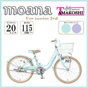 タマコシ 子ども用自転車 20インチ モアナジュニア3rd (シングルシフト) ブルー 【組立商品につき返品不可】 MAN20N3 タマコシ 子ども用自転車 20インチ モアナジュニア3rd (シングルシフト) ブルー 【組立商品につき返品不可】 MAN20N3