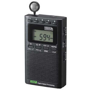 ヤザワ ポータブルラジオ ワイドFM対応 ブラック RD24BK