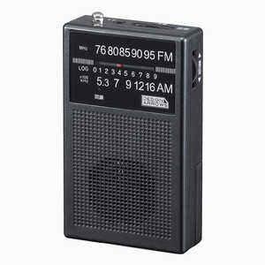 ヤザワ ポータブルラジオ ワイドFM対応 ブラック RD31BK