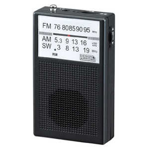 ＜コジマ＞ ヤザワ AM・FM・短波ラジオ ブラック RD26BK