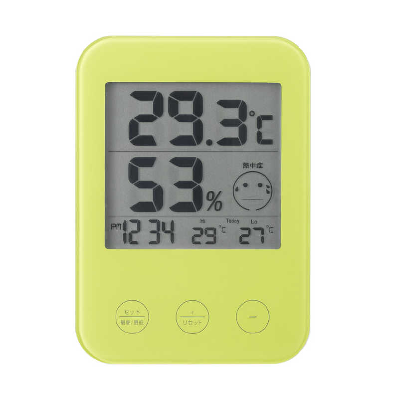 ヤザワ ヤザワ 熱中症･インフルエンザ警報付きデジタル温湿度計 グリーン [デジタル] DO05GR DO05GR
