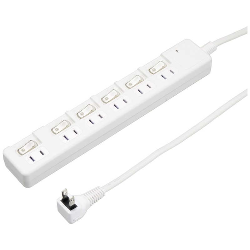 ヤザワ ヤザワ 雷ガード付6個口節電タップ1mホワイト H8KS661WH H8KS661WH