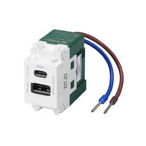 ヤザワ 埋込USBコンセントPD36W ホワイト 充電用 Type-A×1、Type-C×1 PD36W対応 H4USB20PD36WH ヤザワ 埋込USBコンセントPD36W ホワイト 充電用 Type-A×1、Type-C×1 PD36W対応 H4USB20PD36WH