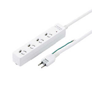 ヤザワ 3P抜け止めマグネットフック付タップ 白 360°回転フック・強力マグネット・雷ガード機能付き 3Pプラグ対応 ［2.0m / 4個口 / スイッチ無］ H5HJKNP402WH