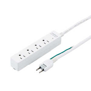 ヤザワ 3Pマグネットフック付タップ 白 360°回転フック・強力マグネット・雷ガード機能付き 3Pプラグ対応 ［5.0m / 4個口 / スイッチ無］ H5HJKP405WH