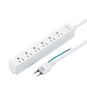 ヤザワ 3Pマグネットフック付タップ 白 360°回転フック・強力マグネット・雷ガード機能付き 3Pプラグ対応 ［2.0m / 6個口 / スイッチ無］ H5HJKP602WH