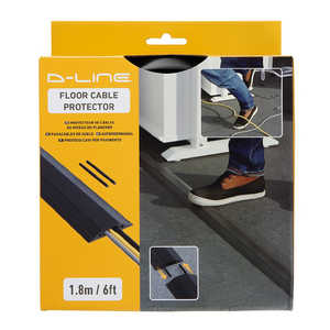 ヤザワ フロアケーブルプロテクター1.8m 黒 背面スリットでケーブル格納が簡単 FFC83BK