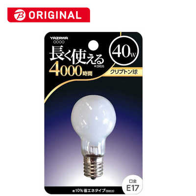 ヤザワ 電球 クリプトン電球 ホワイト E17 1個 一般電球形 BKP1736F の