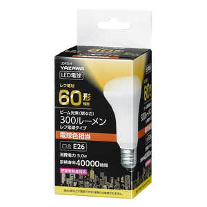 ヤザワ R63レフ形LED 電球色 LDR5LH