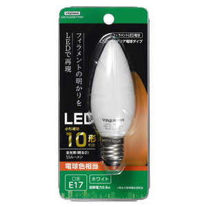 ヤザワ C32シャンデリア形LED[E17/L色/WH 10W形相当] LDC1LG32E17WH