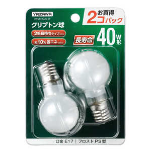 ヤザワ 省エネクリプトンランプ40W形フロスト 長寿命 2個入 P351736FL2P ヤザワ 省エネクリプトンランプ40W形フロスト 長寿命 2個入 P351736FL2P