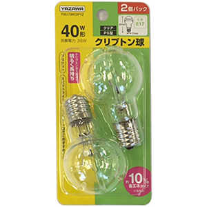 ヤザワ 省エネクリプトン球40W形クリア2P P351736C2PYZ ヤザワ 省エネクリプトン球40W形クリア2P P351736C2PYZ