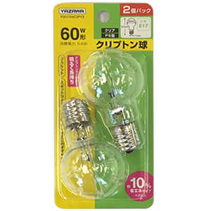 ヤザワ 省エネクリプトン球60W形クリア2P P351754C2PYZ ヤザワ 省エネクリプトン球60W形クリア2P P351754C2PYZ
