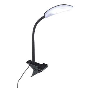ヤザワ LEDフレキシブルクリップライト ブラック JIS照度A形準拠 USBアダプター付属 ［LED / 昼光色］ CFLA07D01BK