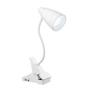 ヤザワ 乾電池式フレキシブルクリップライト 2WAY(乾電池・USB Type-C)電源対応 昼光色相当 LED一体型 CFL01DB01WH