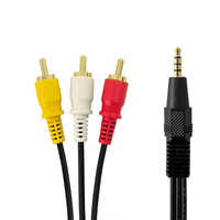 フジパーツ 4極ミニプラグ(ストレート)(オス) - RCA(ピンプラグ)×3 赤