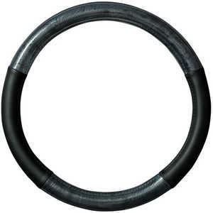 BONFORM 6739-01BK シンプルウッド ハンドルカバー Sサイズ(ハンドル直径 36.5～37.9cm) カラー：ブラック 木目調タイプ 673901BK