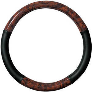 BONFORM 6739-01BR シンプルウッド ハンドルカバー Sサイズ(ハンドル直径 36.5～37.9cm) カラー：ブラウン 木目調タイプ 673901BR