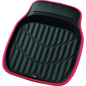 BONFORM 6416-31RE カーマット 3Dレザーマット 軽自動車用 フロント用1枚入り 防水 丸洗いOK ズレ防止加工 レザー素材 サイズ:46×60cm カラー:レッド 641631R