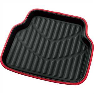 BONFORM 6416-08RE カーマット 3Dレザーマット 普通車用 リア用1枚入り 防水 丸洗いOK ズレ防止加工 レザー素材 サイズ：50×45cm カラー：レッド 641608REﾚｯﾄﾞ
