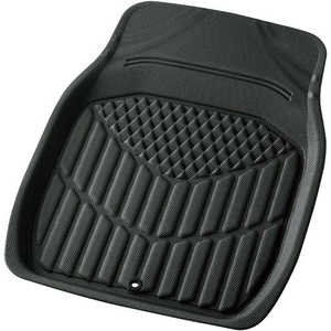 BONFORM 6447-01BK カーマット 3Dタフガード 軽/普通車用 フロント用 1枚入り ズレ防止加工 丸洗いOK 雨・雪・泥汚れに強い 防水性・耐久性に TPE素材 サイズ：48×65cm ブラック 644701BK