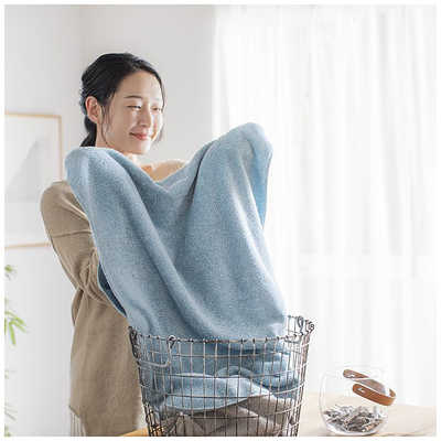 ビックアイデア 洗濯物を干す人のためのバスタオル ライトブルー BI
